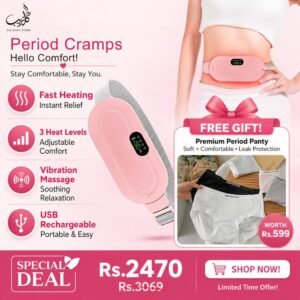 premium period cramp relief heating belt with free period panty